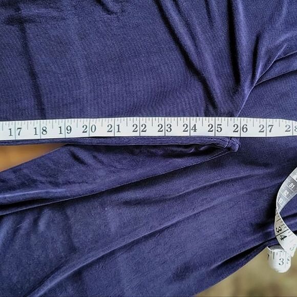 Vtg royal blue fine rib high rise wide leg pants - Picture 8 of 11